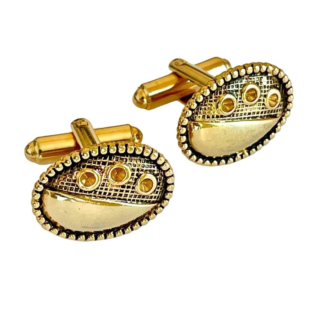 Vintage Ornate Goldtone Cuff Links